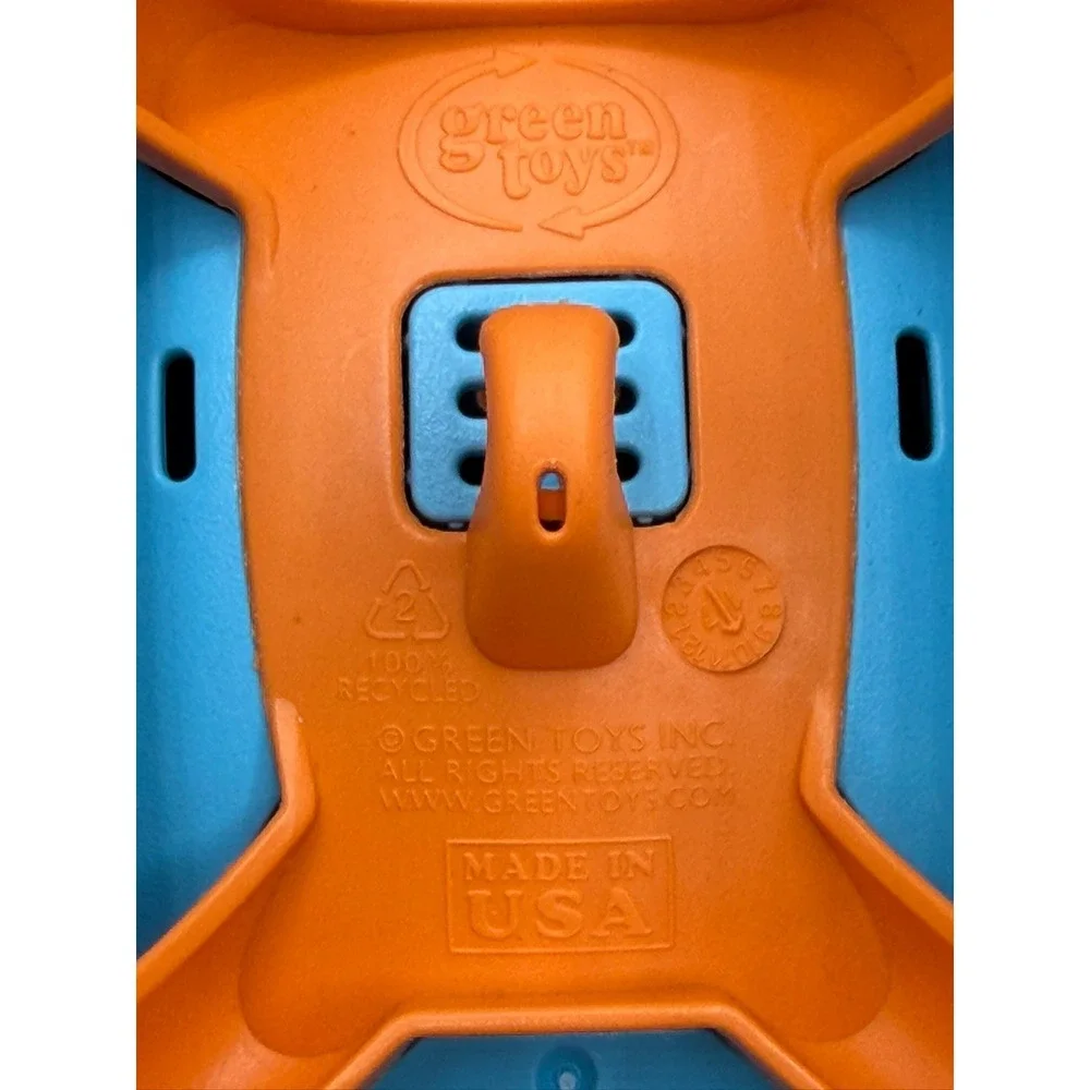 Green Toys Seacopter Orange Blue Recycled Plastic Bath Toy Made in USA